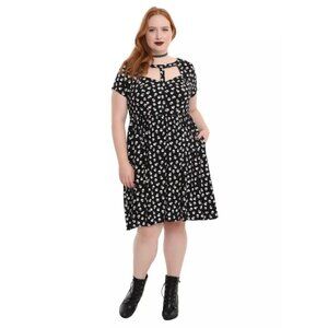 Hot Topic 2 Black & White Skull Cutout Mesh Dress 2X 18 20 Plus Size